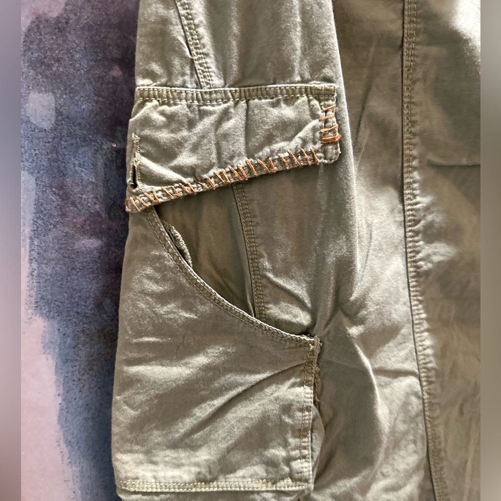 Y2K Girly Pop Sharagano Wide Leg Low Rise Cargo Pant - Picture 6 of 11